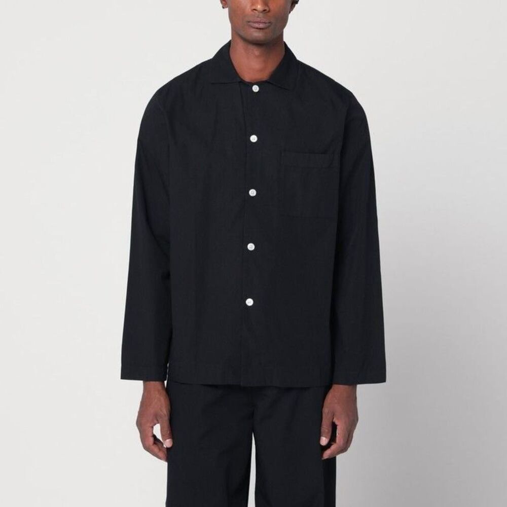 TEKLA Men's Relaxed Fit Long Sleeve Button-Up Shirt Men BLACK Shirts